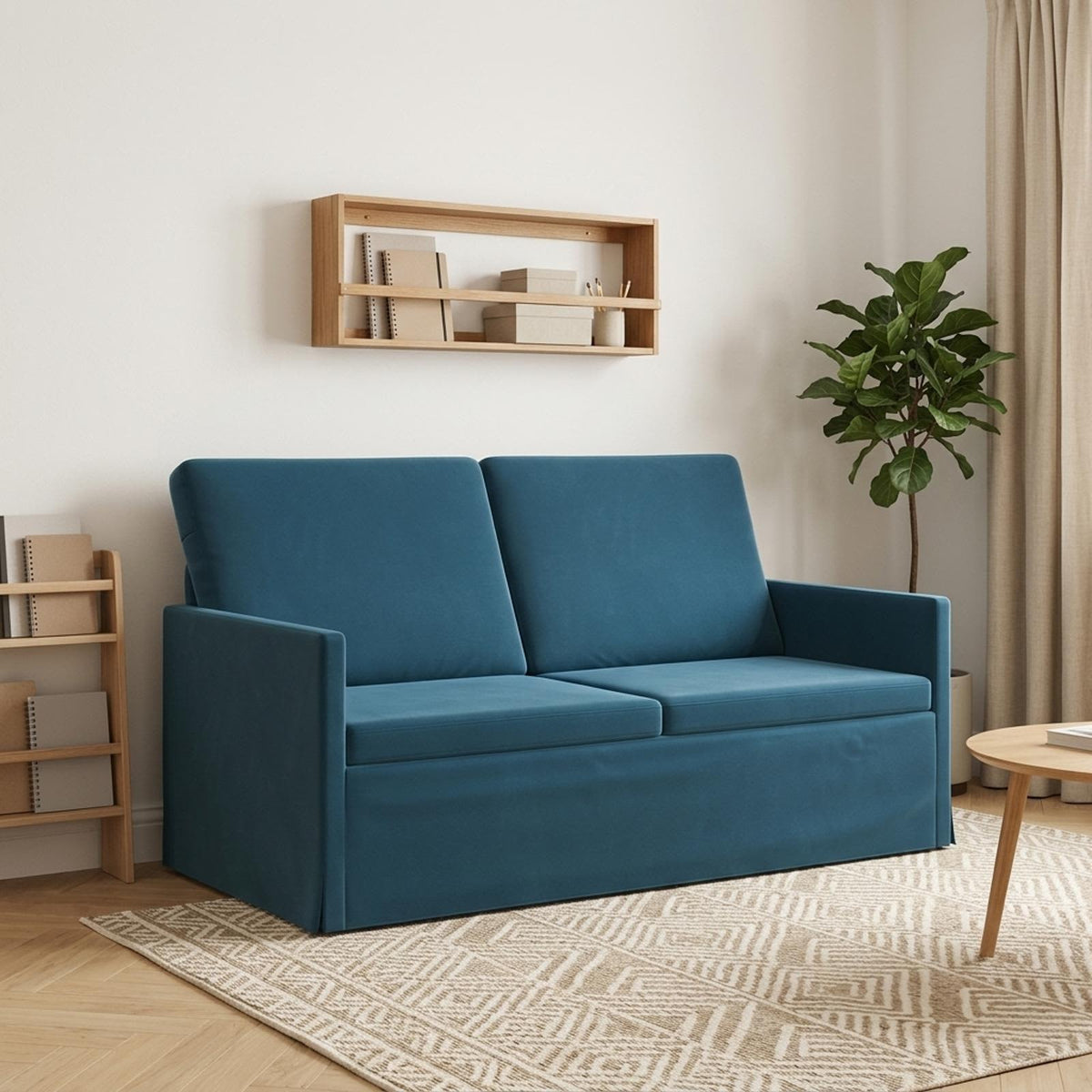 vidaXL 2-zits bank Blauw 150 x 81 x 82 cm fluweel