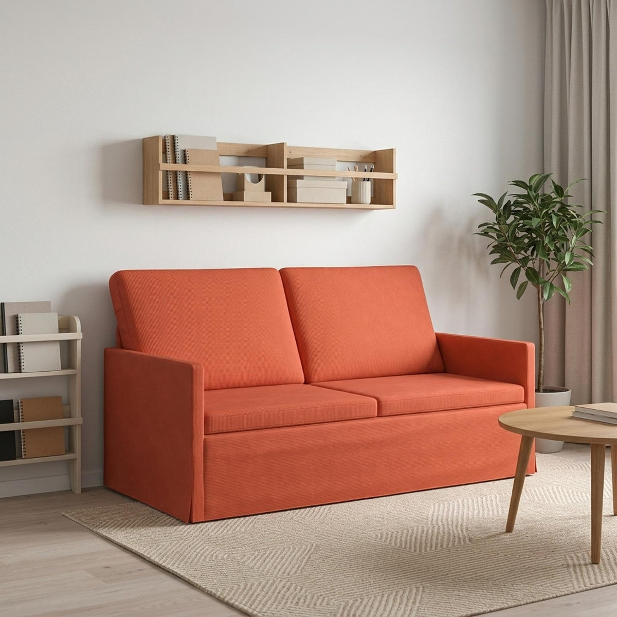 vidaXL 2-zits bank Rood-oranje 150 x 81 x 82 cm Katoen Stof