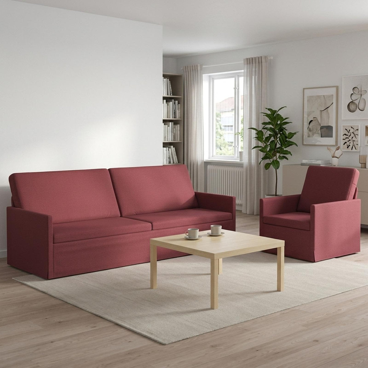 Bankstel 2 pcs Wijnrood Stof is nu te koop bij PeponiXL, paradijselijk wonen!