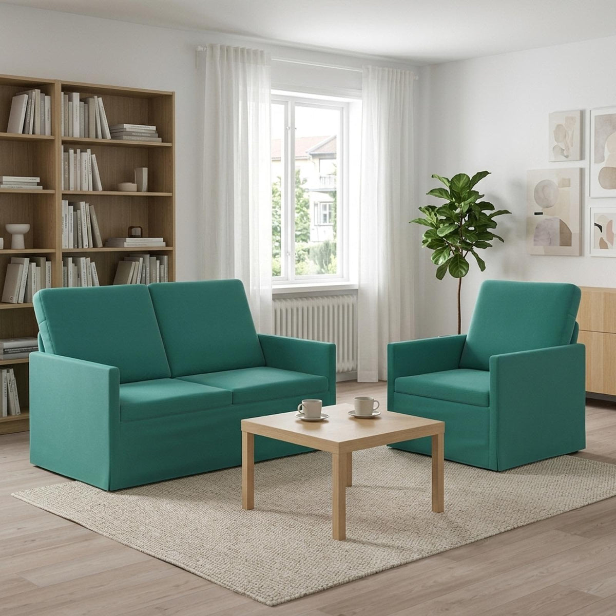 Bankstel 2 pcs Turquoise fluweel is nu te koop bij PeponiXL, paradijselijk wonen!