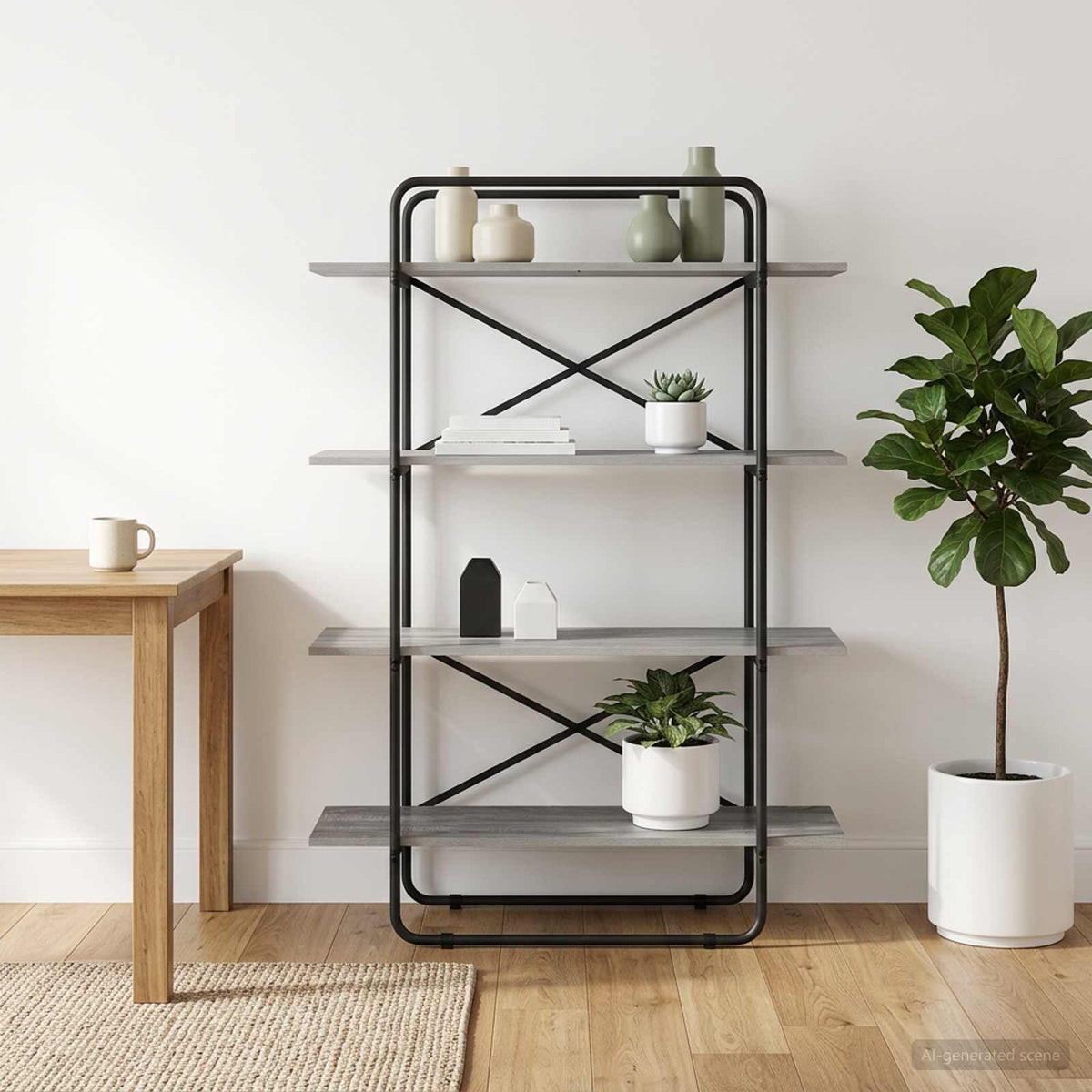 Boekenrek 4-laags 100 x 35 x 140 cm PB Grijs Sonoma is nu te koop bij PeponiXL, paradijselijk wonen!