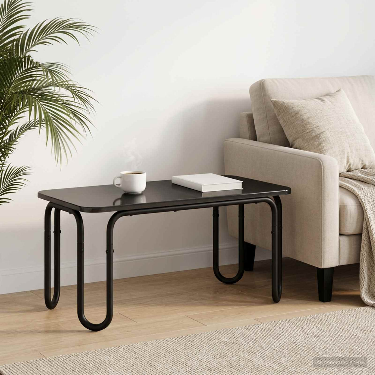 Salontafel Zwart 79,5 x 40 x 36 cm Bewerkt hout is nu te koop bij PeponiXL, paradijselijk wonen!
