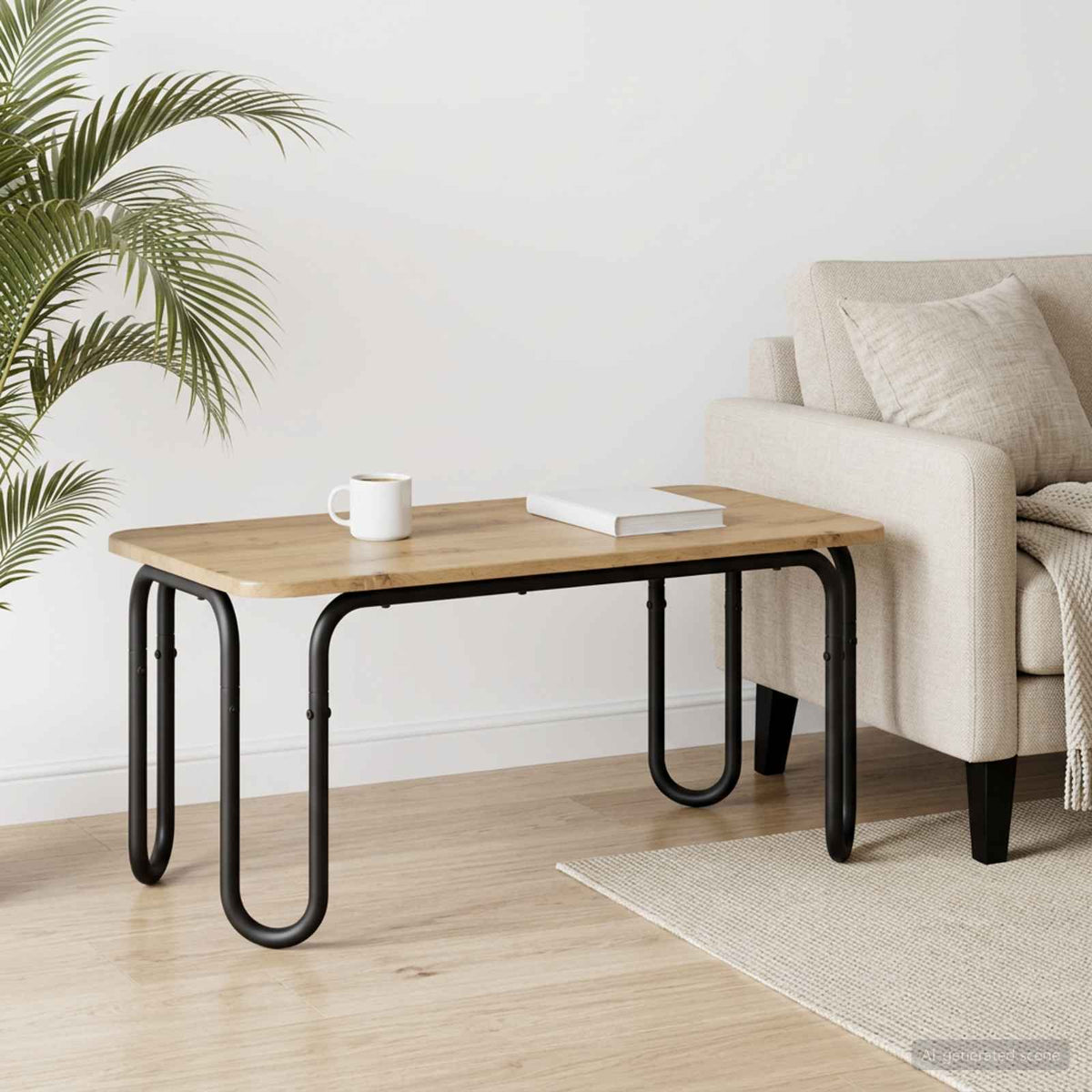 Salontafel Artisanaal eiken 79,5 x 40 x 36 cm Bewerkt hout is nu te koop bij PeponiXL, paradijselijk wonen!