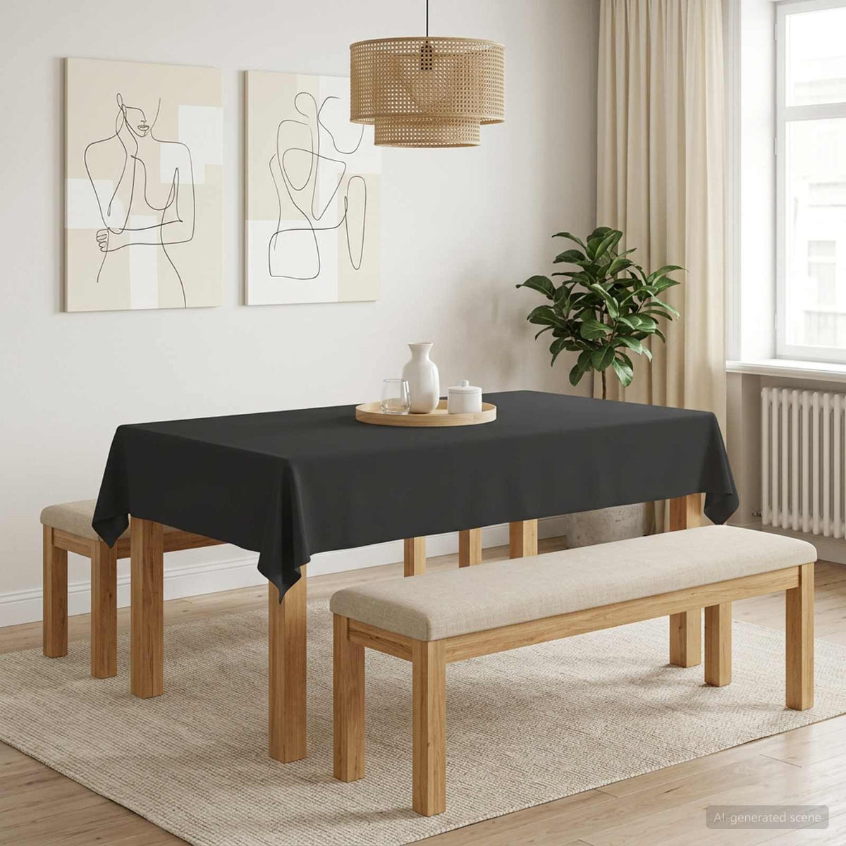 vidaXL Tafelkleed Rechthoekig Donkergrijs 140 x 220 cm Polyester