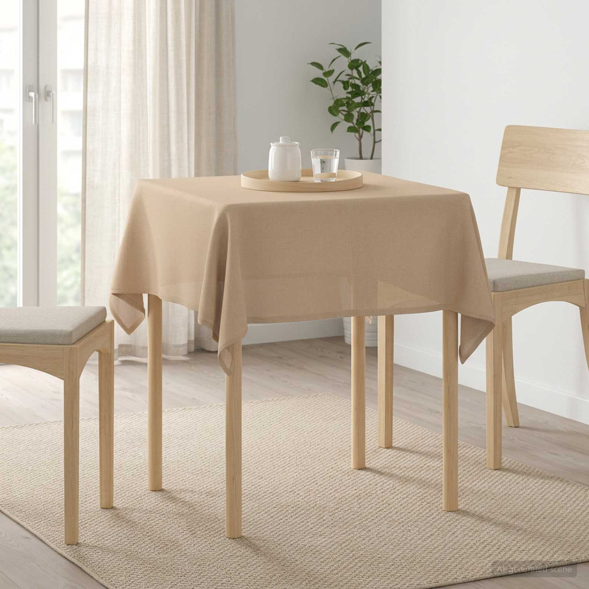 vidaXL Tafelkleed 5 st Vierkant Beige 90 x 90 cm