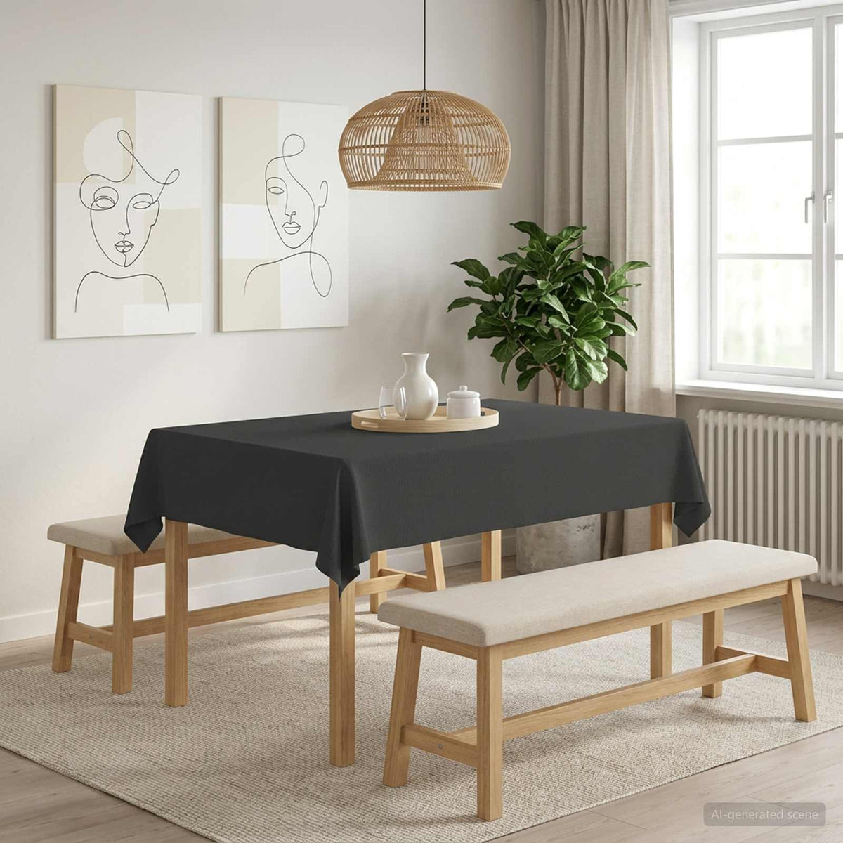 vidaXL Tafelkleed 5 st Rechthoekig Donkergrijs 140 x 160 cm