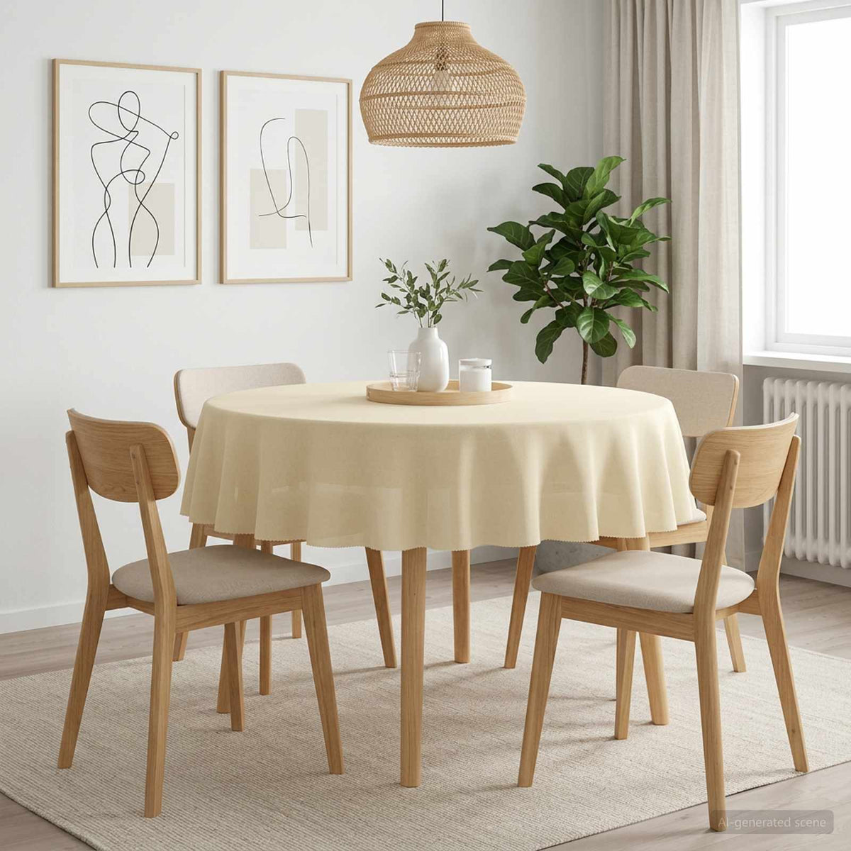 Tafelkleed Rond Crèmewit Ø 160 cm is nu te koop bij PeponiXL, paradijselijk wonen!