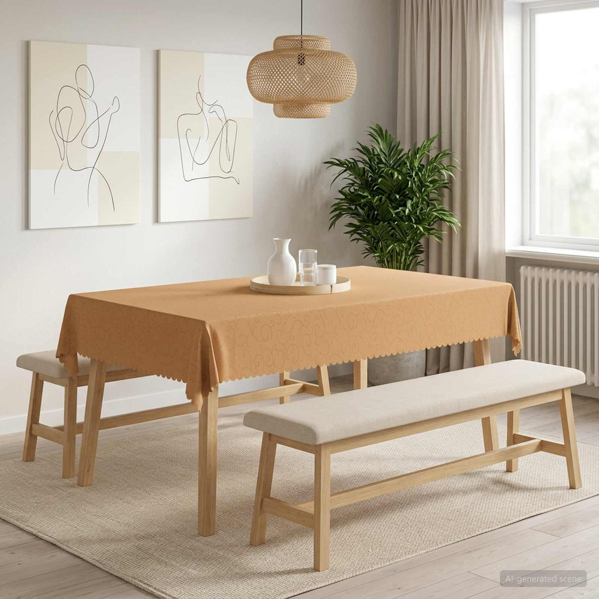 vidaXL Tafelkleed 5 st Rechthoekig Beige 140 x 220 cm
