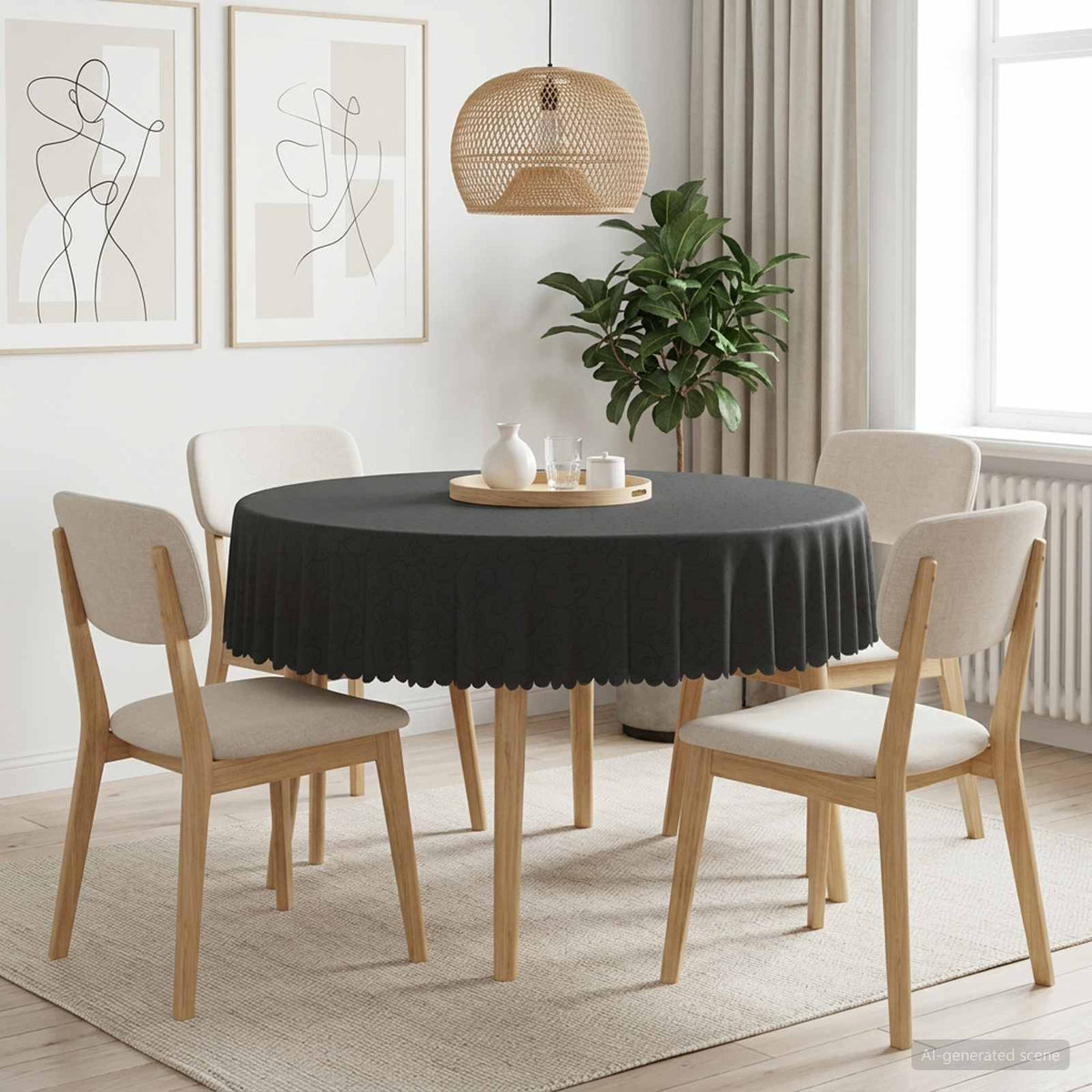 vidaXL Tafelkleed Rond Donkergrijs Ø 160 cm