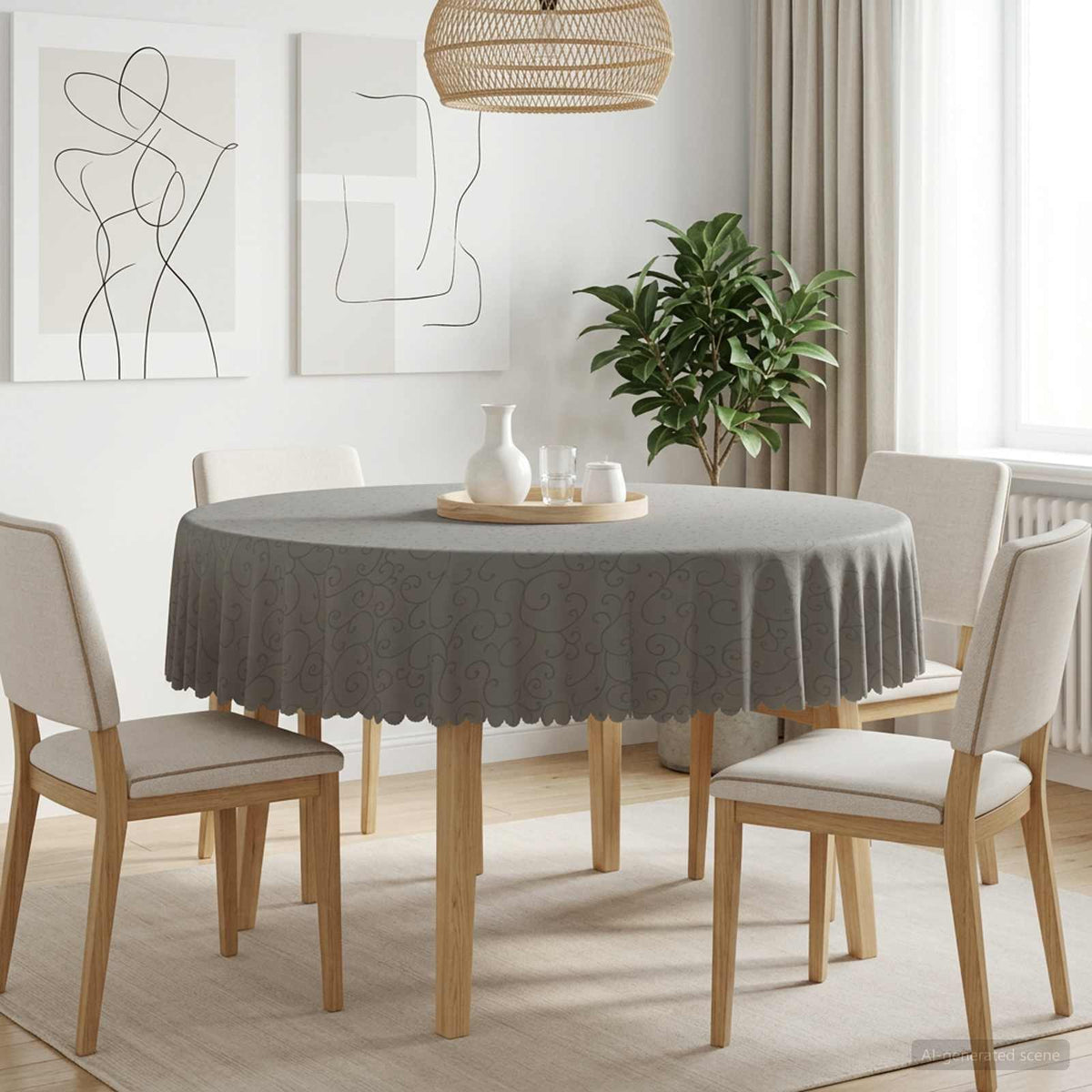 vidaXL Tafelkleed Rond Lichtgrijs Ø 180 cm