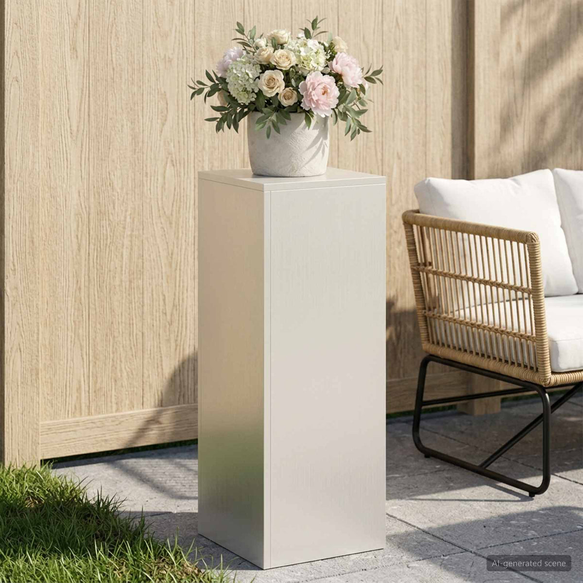 Plantenstandaard Wit 30 x 30 x 80 cm Staal is nu te koop bij PeponiXL, paradijselijk wonen!