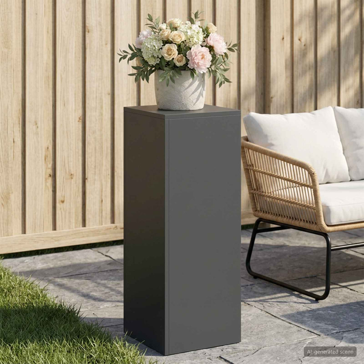 Plantenstandaard Antraciet 30 x 30 x 80 cm Roestvrij staal is nu te koop bij PeponiXL, paradijselijk wonen!