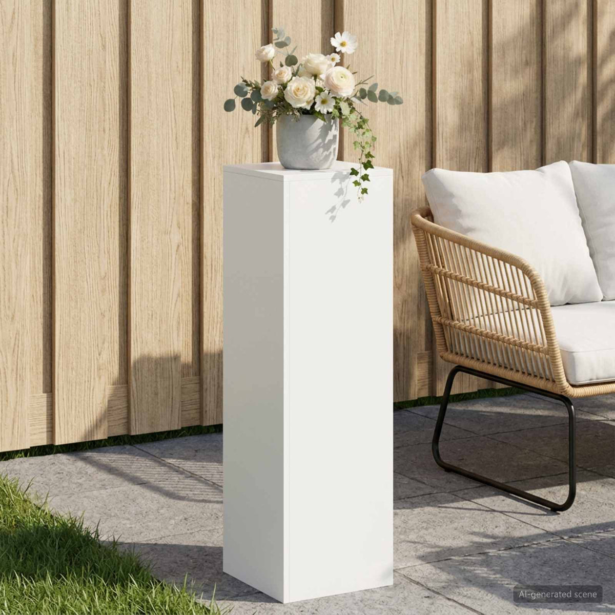 Plantenstandaard Wit 30 x 30 x 100 cm Staal is nu te koop bij PeponiXL, paradijselijk wonen!