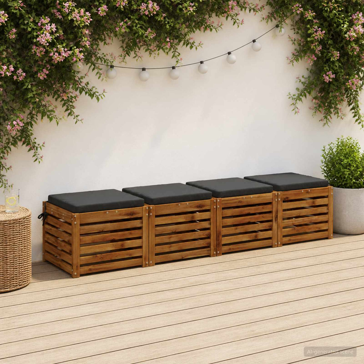 vidaXL 4-Piece Zitkussens SOEST 4 st 100% Polyester Antraciet
