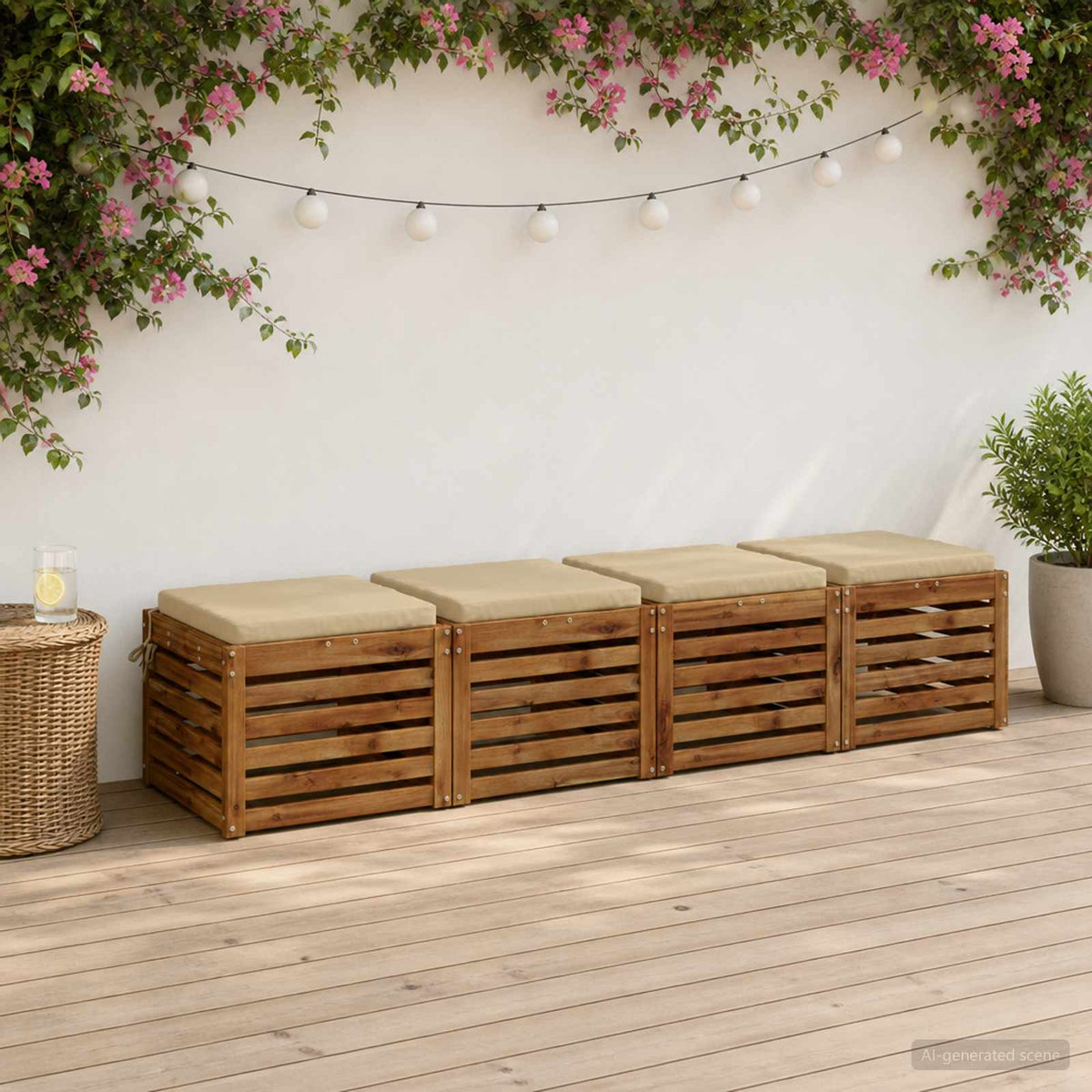 vidaXL 4-Piece Zitkussens SOEST 4 st 100% Polyester Beige
