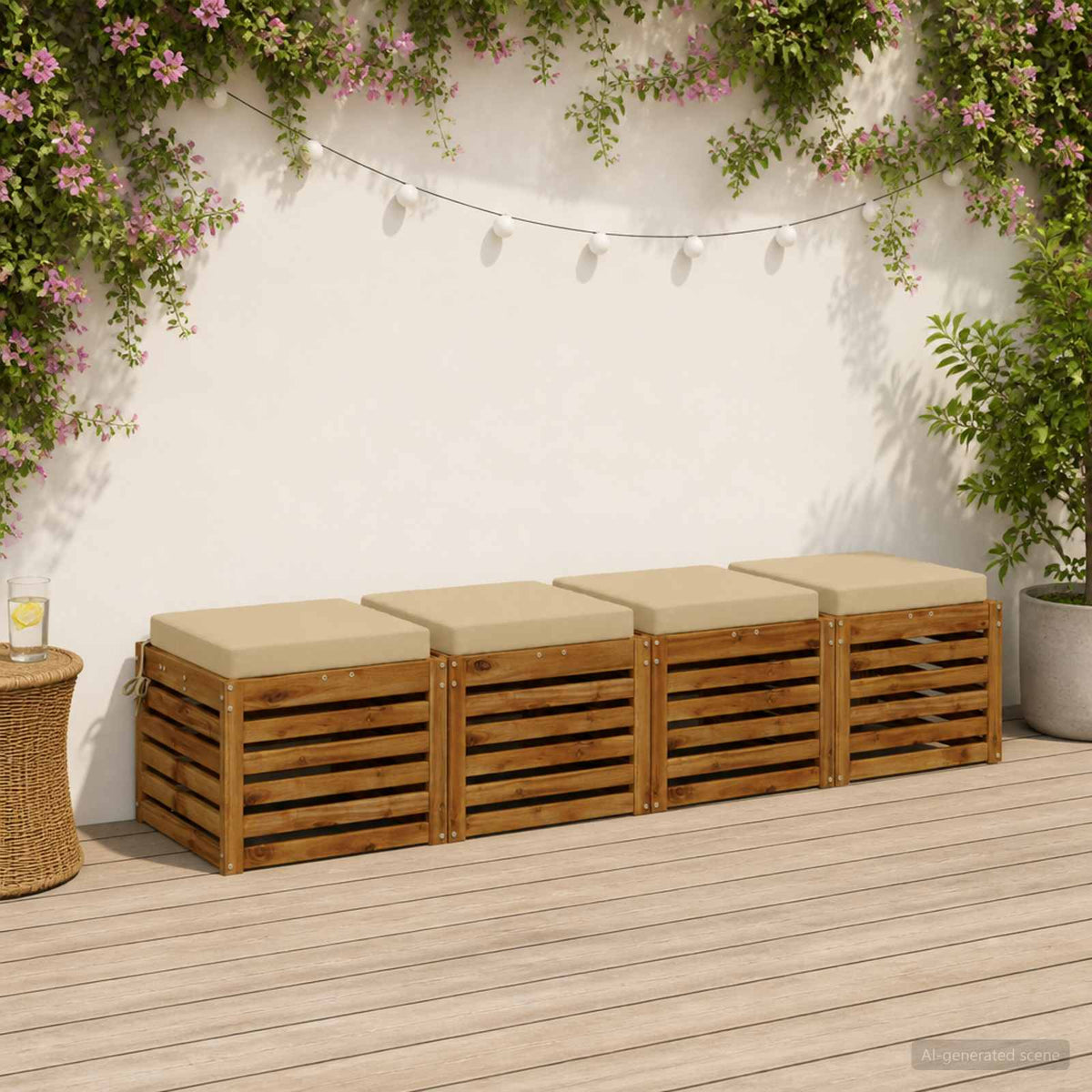 vidaXL 4-Piece Zitkussens SOEST 4 st 100% Polyester Beige