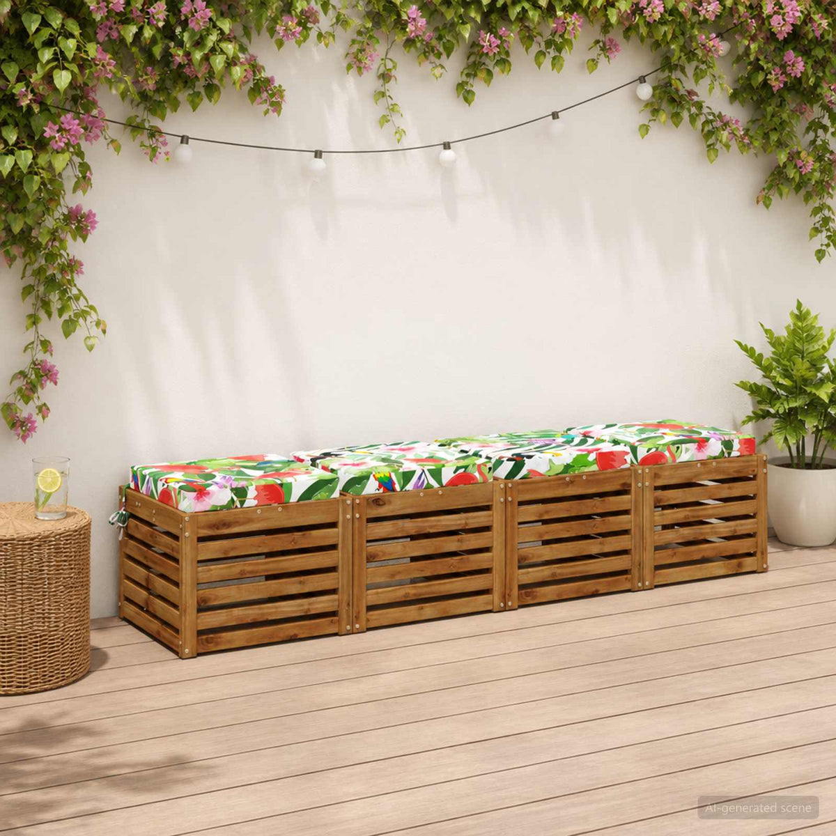 vidaXL 4-Piece Zitkussens SOEST 4 st 100% Polyester Meerkleurig