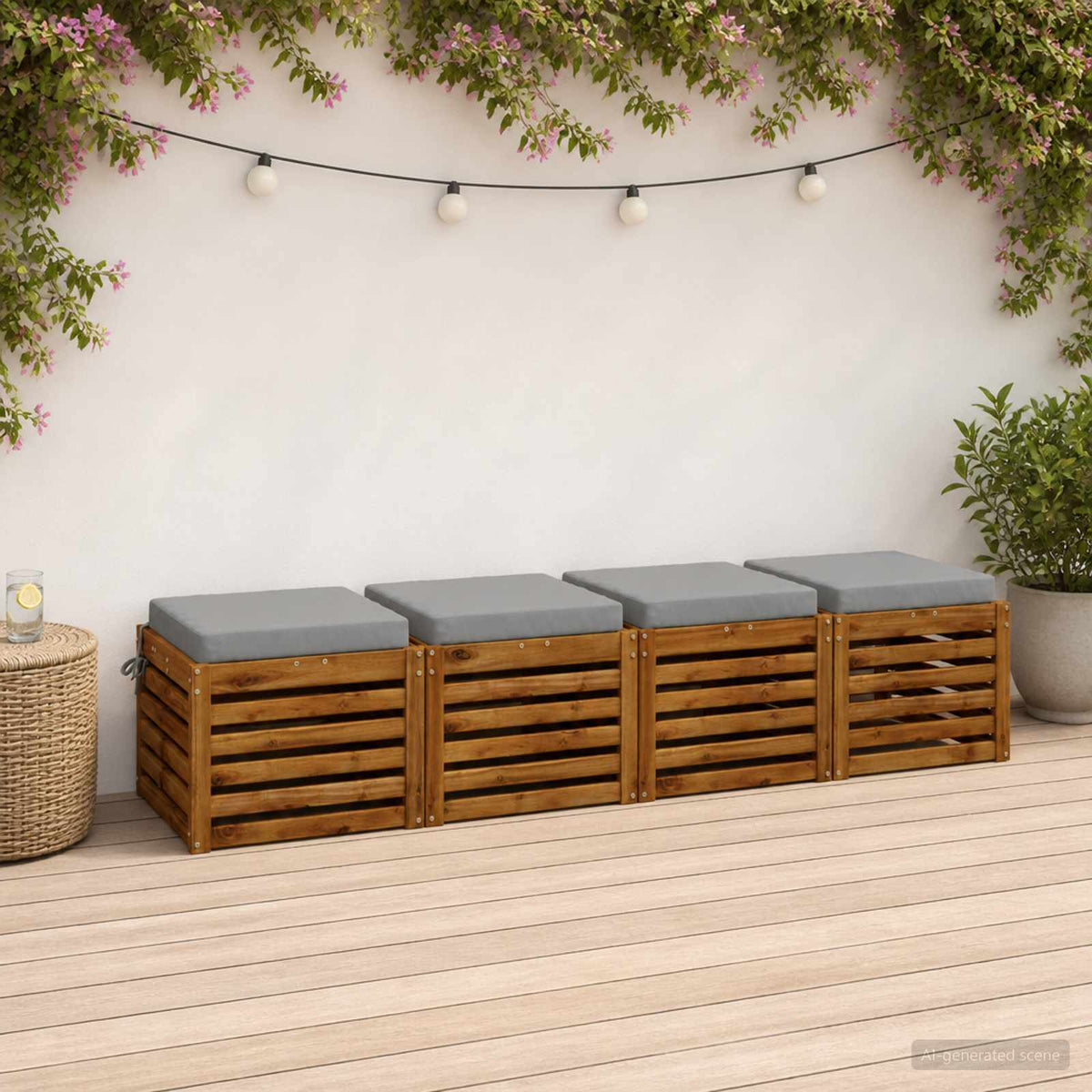 4-Piece Zitkussens SOEST 4 st 100% Polyester Grijs is nu te koop bij PeponiXL, paradijselijk wonen!