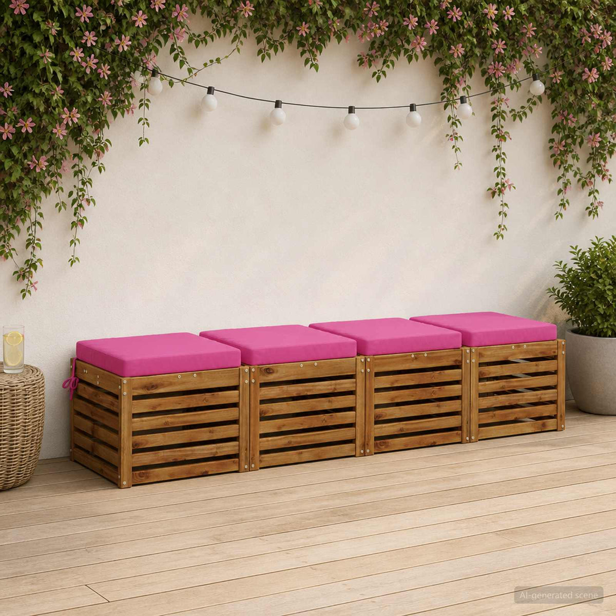 vidaXL 4-Piece Zitkussens SOEST 4 st 100% Polyester Roze