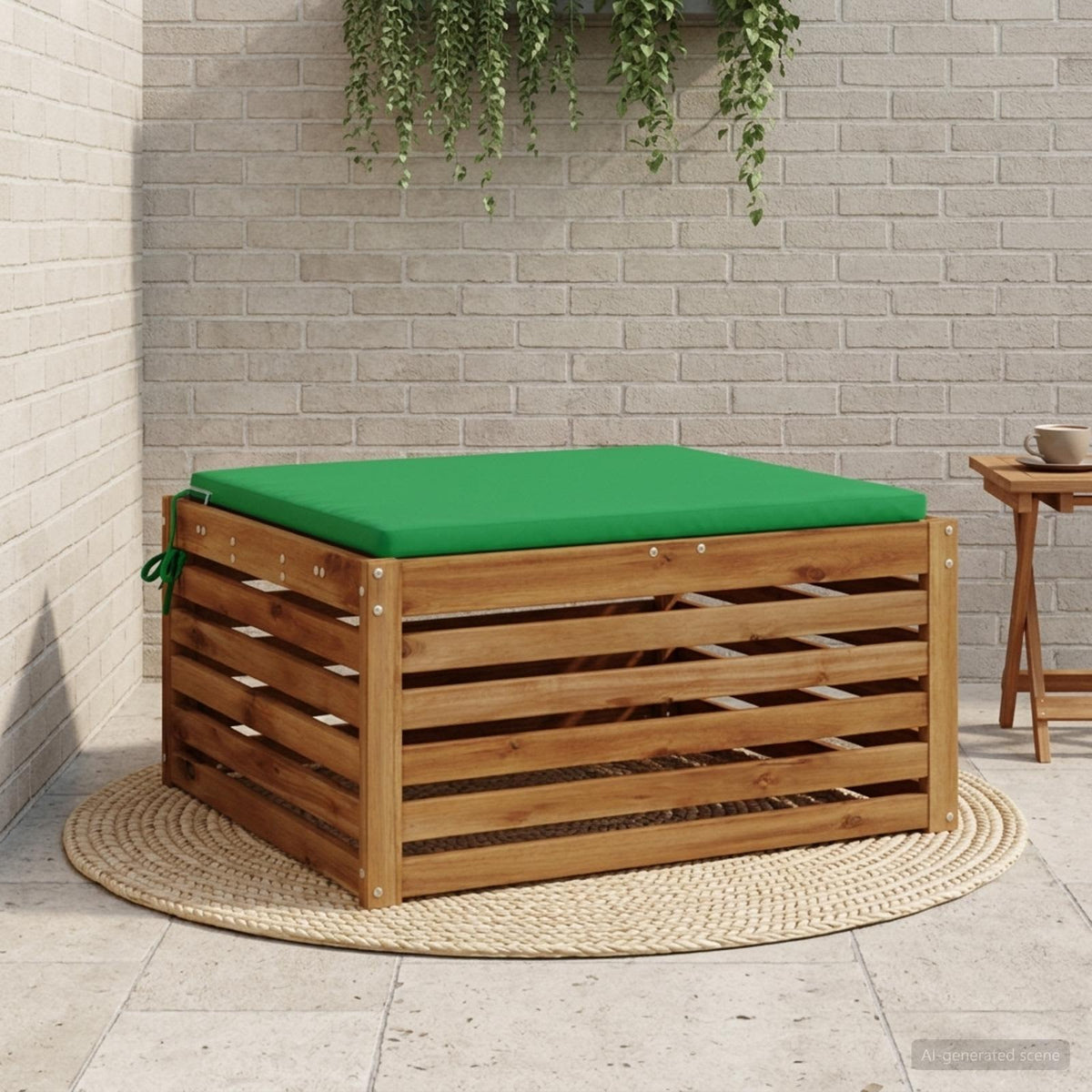 vidaXL 1-Piece Zitkussen SOEST 100% Polyester Groen 70 x 70 x 3 cm