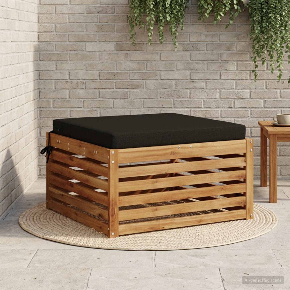 vidaXL 1-Piece Zitkussen SOEST 100% Polyester Zwart 80 x 80 x 7 cm