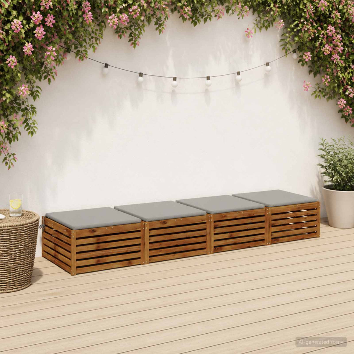 4-Piece Zitkussens SOEST 4 st 100% Polyester Grijs is nu te koop bij PeponiXL, paradijselijk wonen!