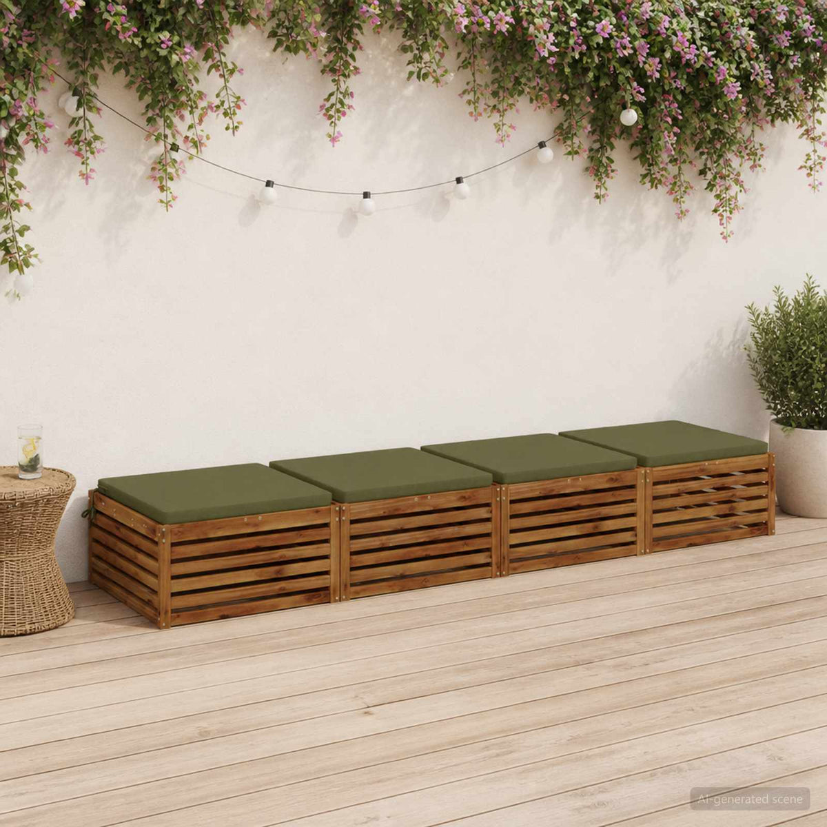 vidaXL 4-Piece Zitkussens SOEST 4 st 100% Polyester Olijfgroen