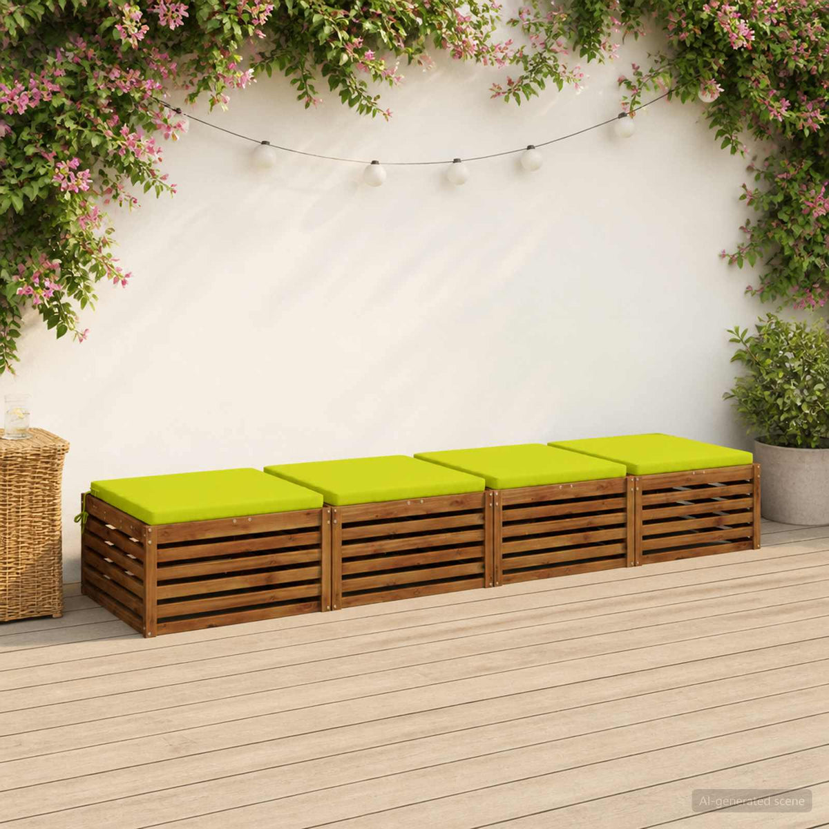 vidaXL 4-Piece Zitkussens SOEST 4 st 100% Polyester Helder groen