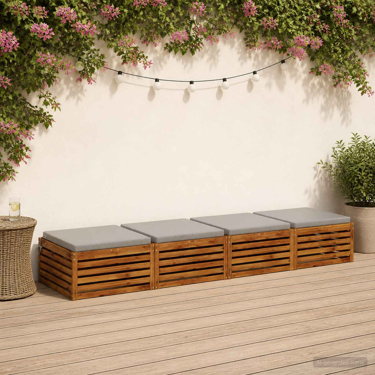 vidaXL 4-Piece Zitkussens SOEST 4 st 100% Polyester Grijs
