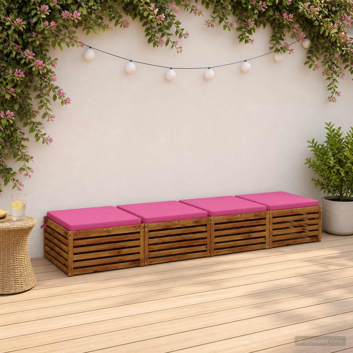 vidaXL 4-Piece Zitkussens SOEST 4 st 100% Polyester Roze