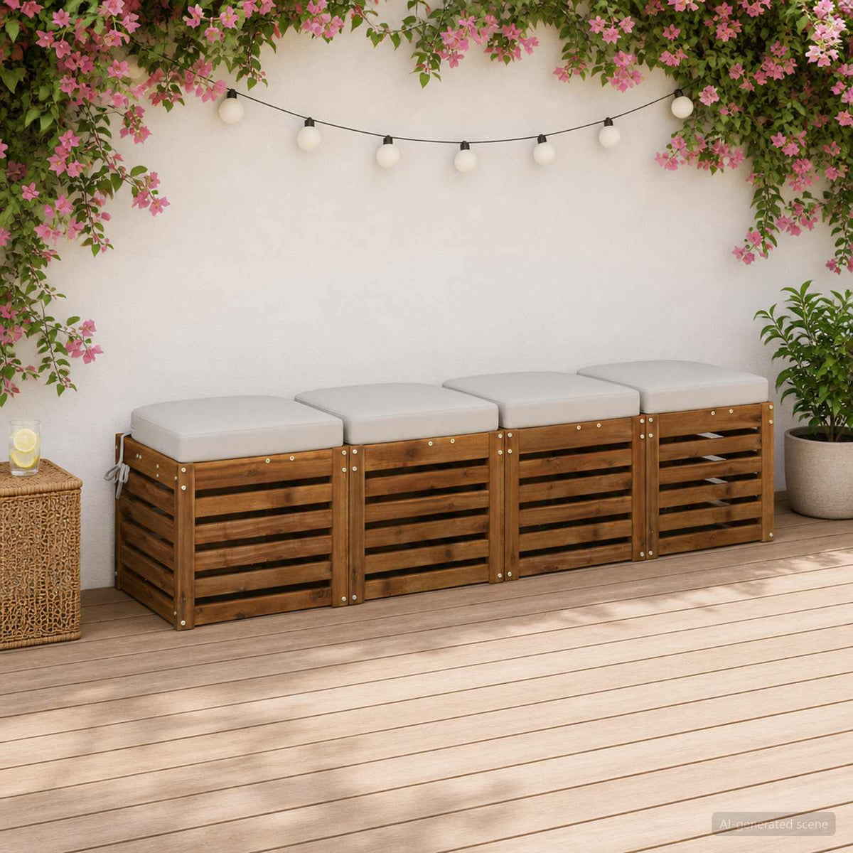 4-delige Zitkussens SOEST 4 pcs 100% Polyester Wit is nu te koop bij PeponiXL, paradijselijk wonen!