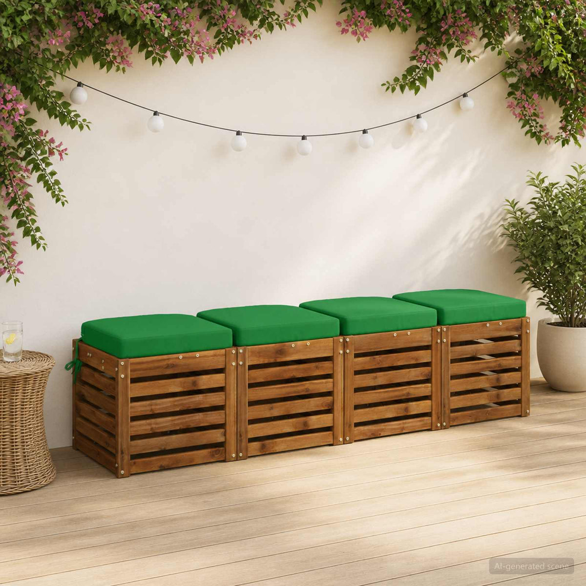 4-delige Zitkussens SOEST 4 pcs 100% Polyester Groen is nu te koop bij PeponiXL, paradijselijk wonen!