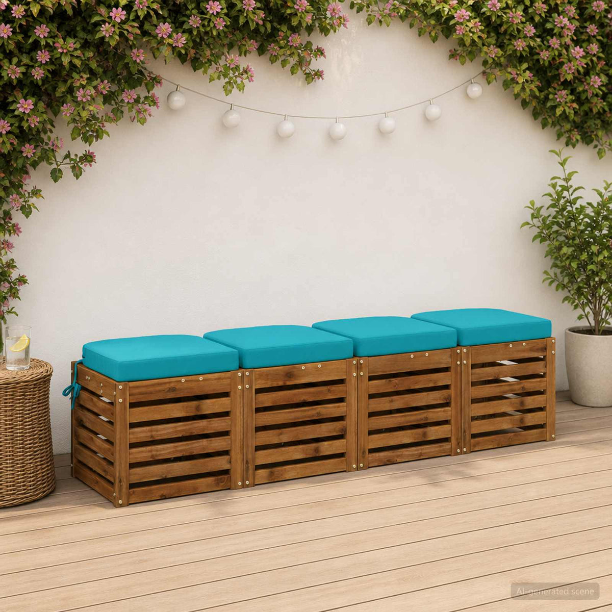 4-delige Zitkussens SOEST 4 pcs 100% Polyester Turquoise is nu te koop bij PeponiXL, paradijselijk wonen!