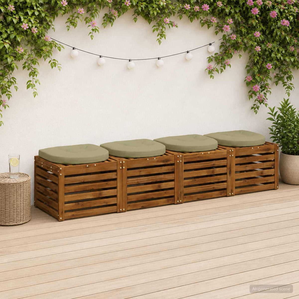 4-Piece Zitkussens 4 st 100% Polyester Lichtgroen is nu te koop bij PeponiXL, paradijselijk wonen!