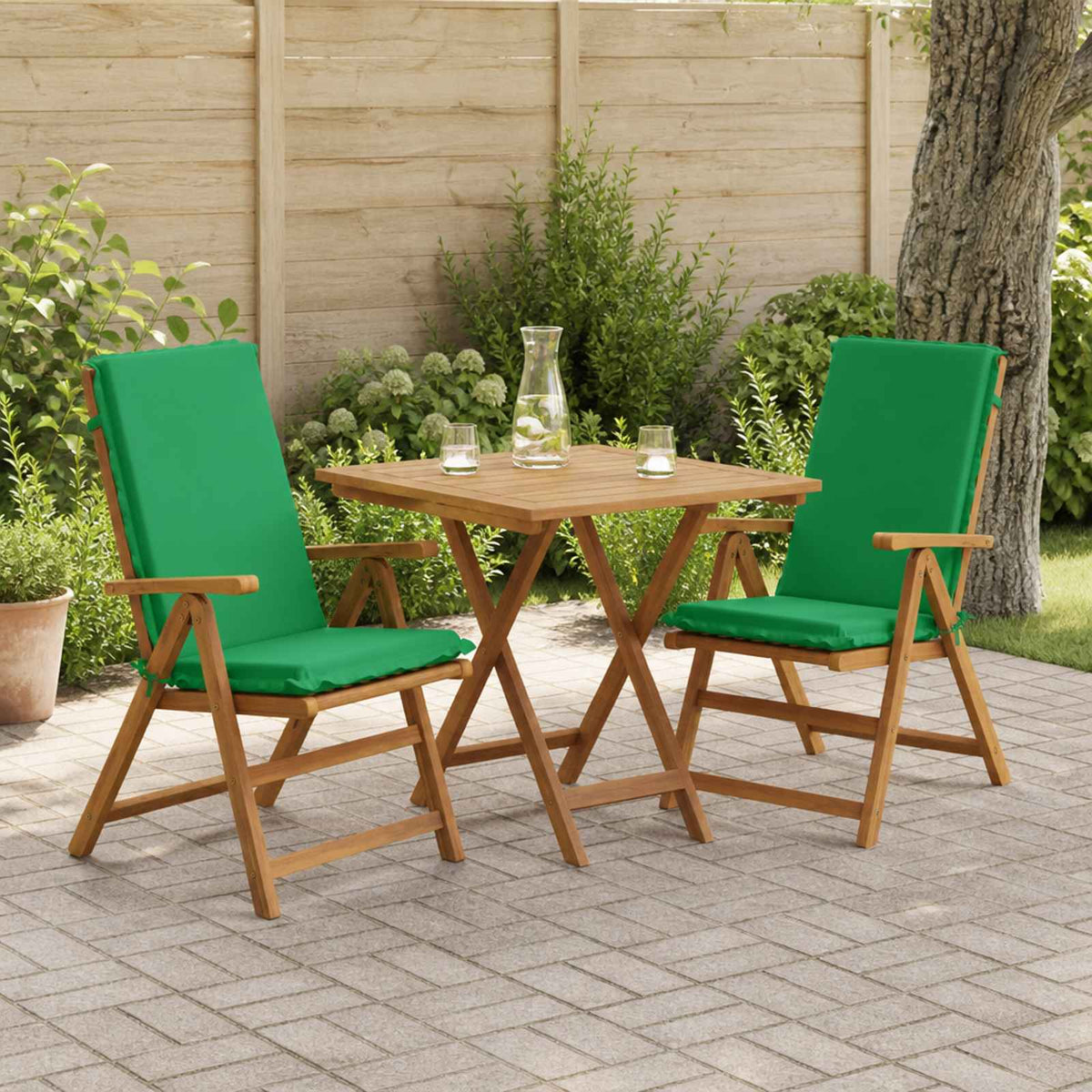 Kussen voor stoel met hoge rug GEMERT 2 st 100% Polyester Groen is nu te koop bij PeponiXL, paradijselijk wonen!