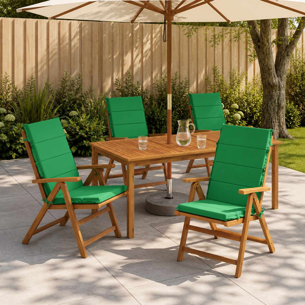 Kussen voor stoel met hoge rug GEMERT 4 st 100% Polyester Groen is nu te koop bij PeponiXL, paradijselijk wonen!