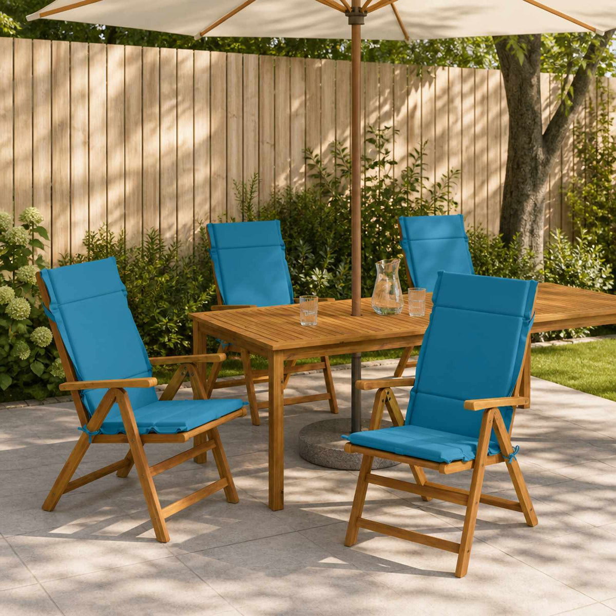 4-delige Hoogrug Kussen GEMERT 4 pcs 100% Polyester Lichtblauw is nu te koop bij PeponiXL, paradijselijk wonen!