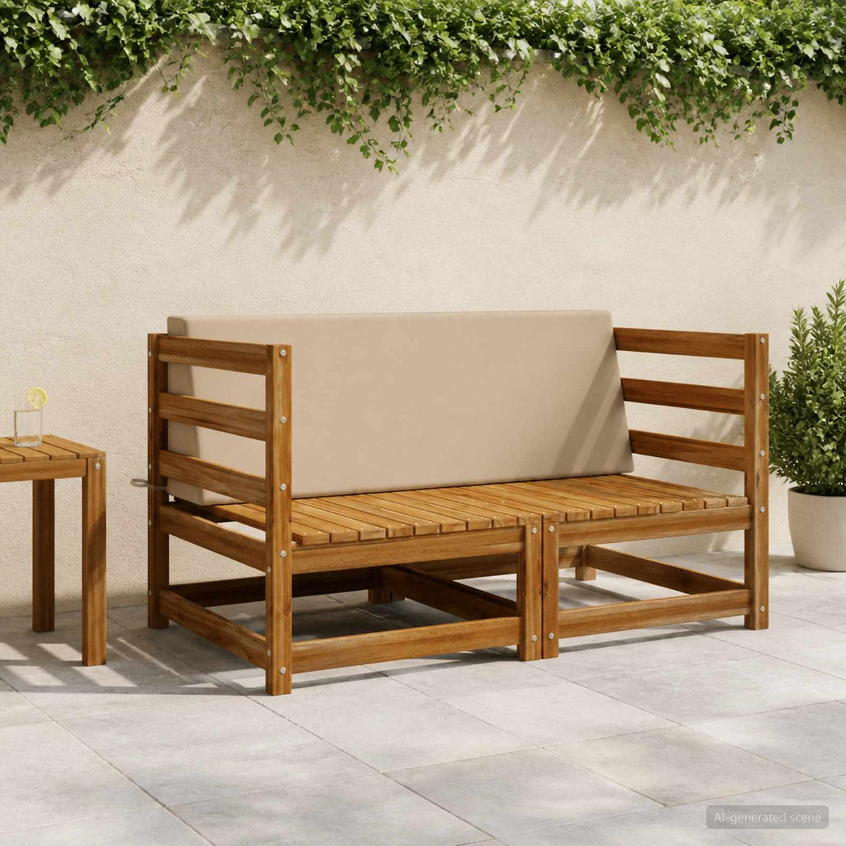 vidaXL Rugkussen SOEST 100% Polyester Zand 120 x 20 x 40 cm
