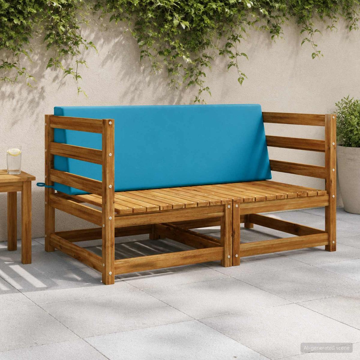 vidaXL Rugkussen SOEST 100% Polyester lichtblauw 120 x 20 x 40 cm
