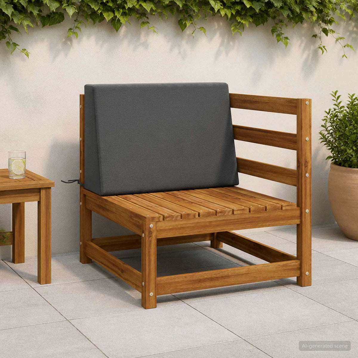 vidaXL Rugkussen SOEST 100% Polyester Antraciet 60 x 20 x 40 cm