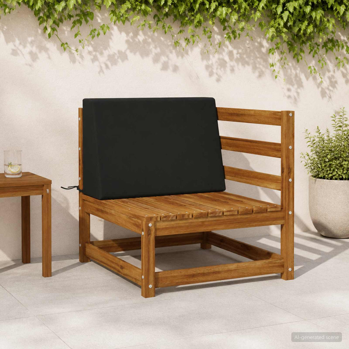 vidaXL Rugkussen SOEST 100% Polyester Zwart 60 x 20 x 40 cm