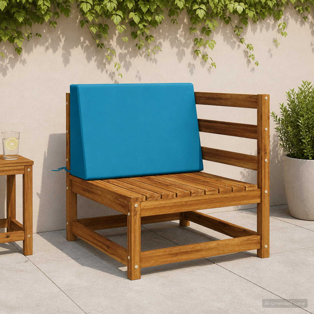 vidaXL Rugkussen SOEST 100% Polyester lichtblauw 60 x 20 x 40 cm