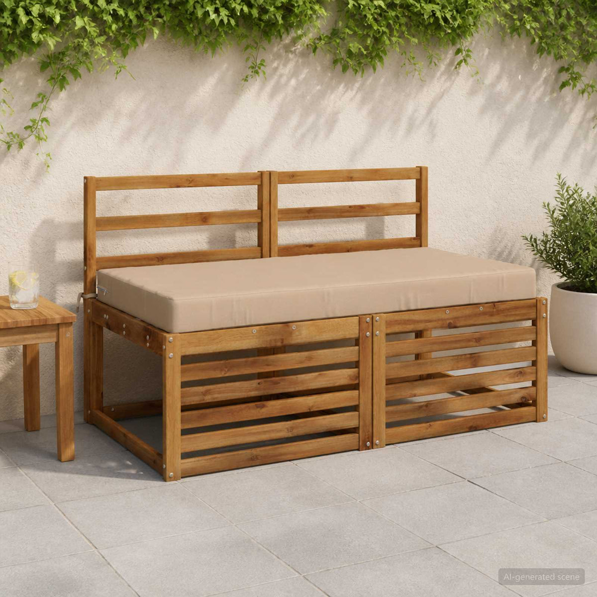 vidaXL Zitkussen SOEST 100% Polyester Zand 120 x 60 x 10 cm