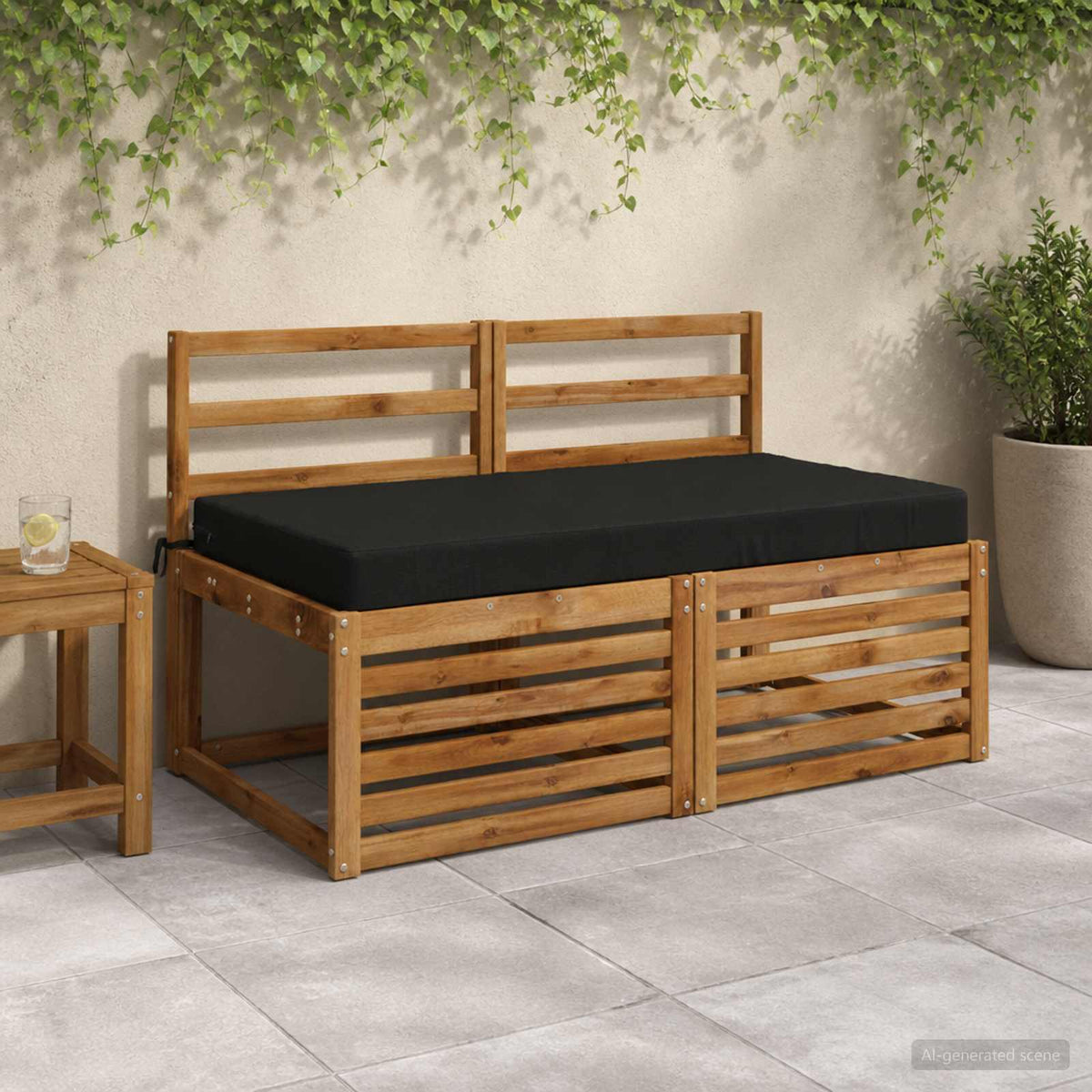 vidaXL Zitkussen SOEST 100% Polyester Zwart 120 x 60 x 10 cm