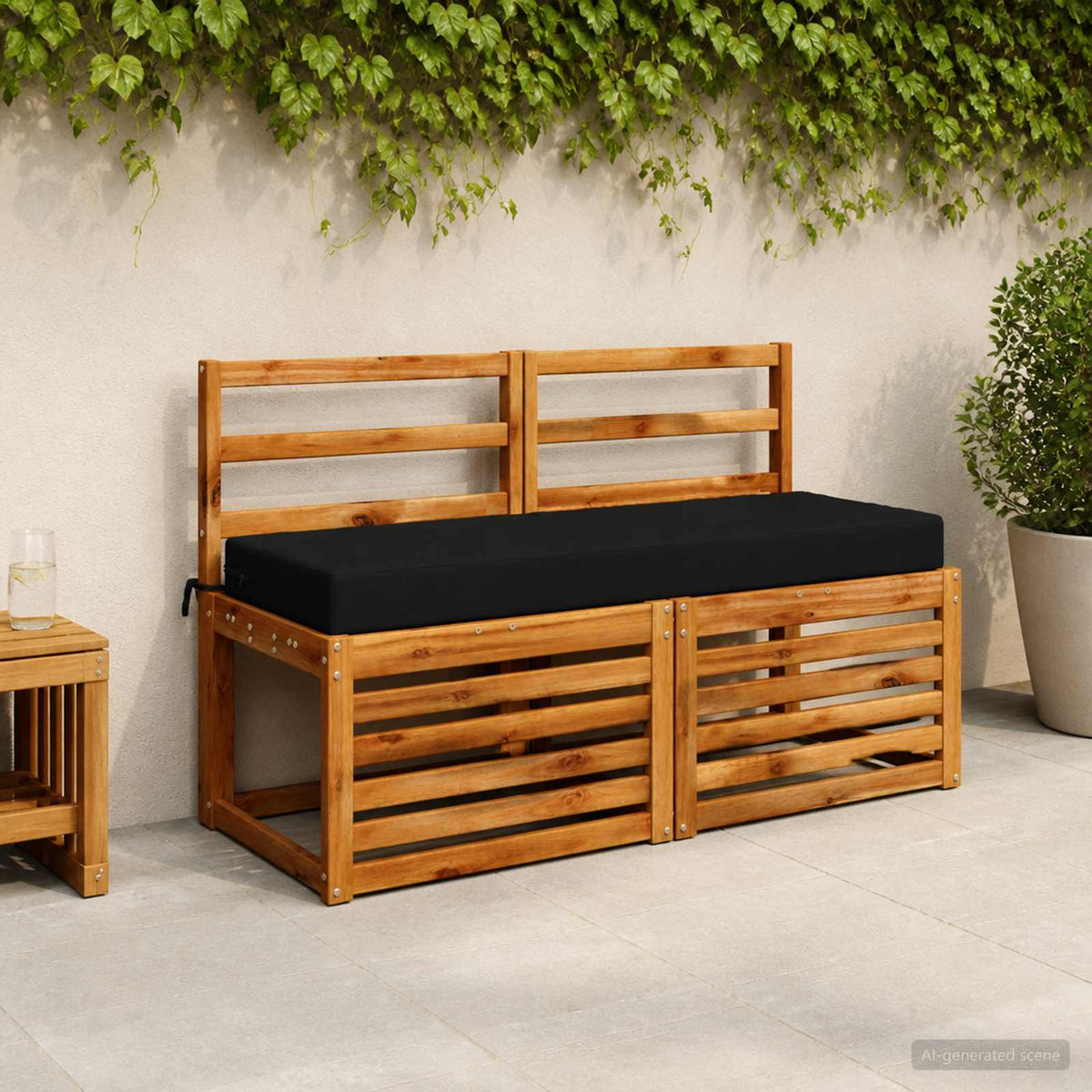 vidaXL Zitkussen SOEST 100% Polyester Zwart 120 x 40 x 10 cm