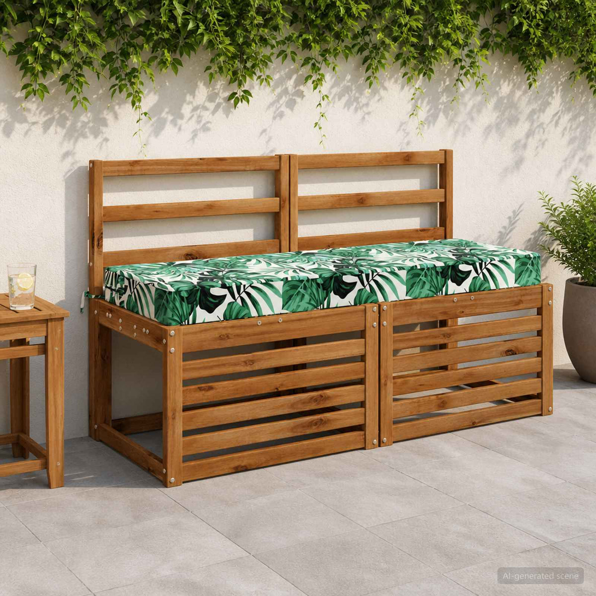 vidaXL Zitkussen SOEST 100% Polyester Bladpatroon 120 x 40 x 10 cm