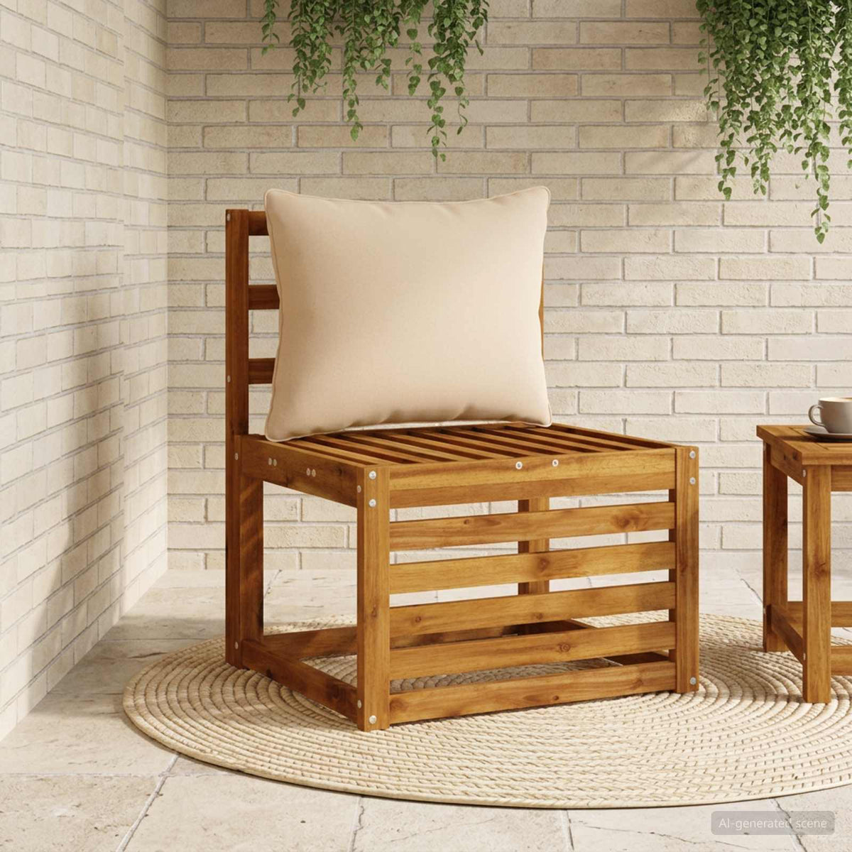 vidaXL 1-Delig Rugkussen PUTTEN 100% Polyester Zand 50 x 40 x 15 cm