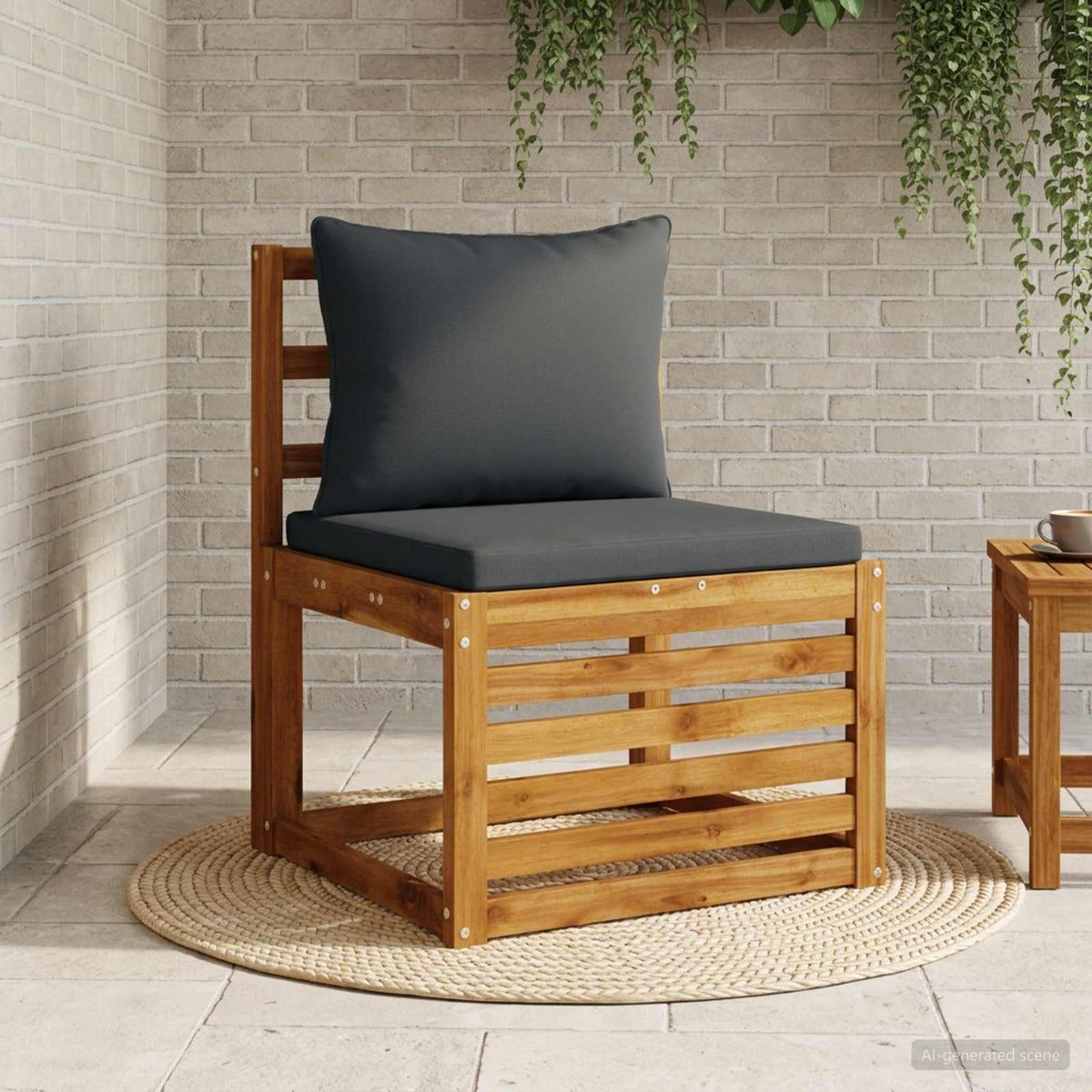 vidaXL 1-Delig Rugkussen PUTTEN 100% Polyester Donkerblauw