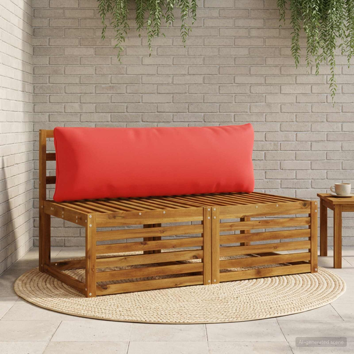 vidaXL 1-Delig Rugkussen PUTTEN 100% Polyester Rood 120 x 40 x 15 cm