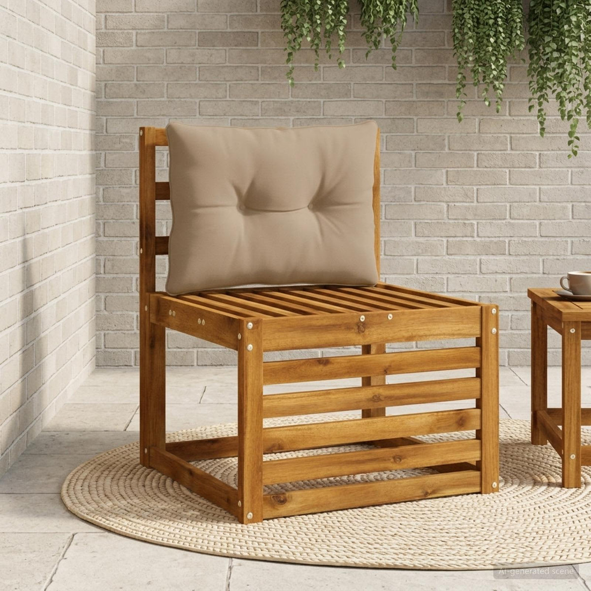 Rugkussen PUTTEN 100% Polyester Taupe 60 x 40 x 10 cm is nu te koop bij PeponiXL, paradijselijk wonen!